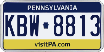 PA license plate KBW8813
