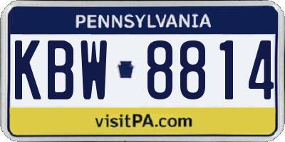 PA license plate KBW8814