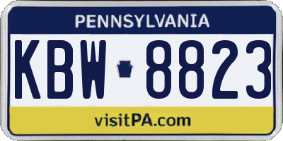 PA license plate KBW8823