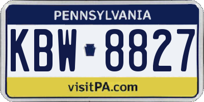 PA license plate KBW8827