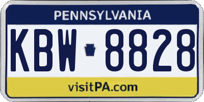 PA license plate KBW8828