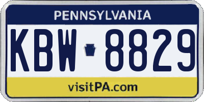 PA license plate KBW8829