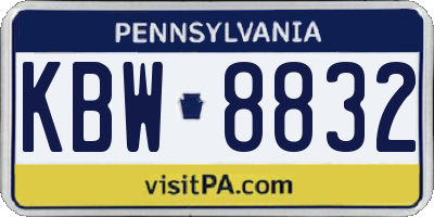 PA license plate KBW8832