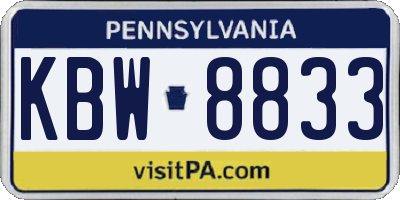 PA license plate KBW8833