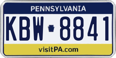 PA license plate KBW8841