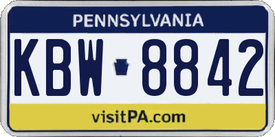 PA license plate KBW8842