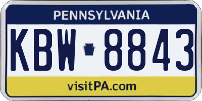 PA license plate KBW8843