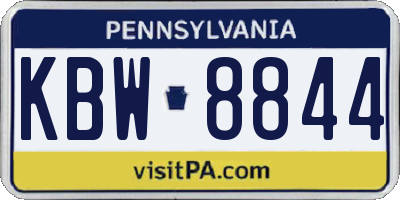 PA license plate KBW8844