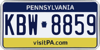PA license plate KBW8859