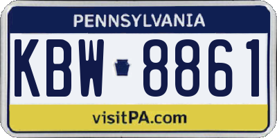 PA license plate KBW8861