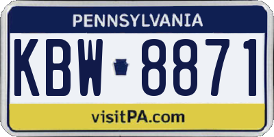 PA license plate KBW8871