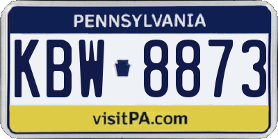 PA license plate KBW8873