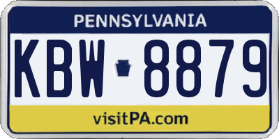 PA license plate KBW8879