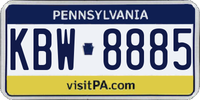 PA license plate KBW8885