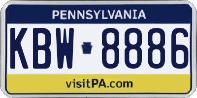 PA license plate KBW8886