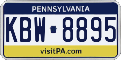 PA license plate KBW8895