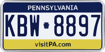 PA license plate KBW8897