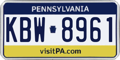 PA license plate KBW8961