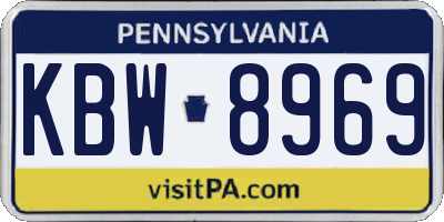 PA license plate KBW8969