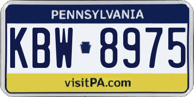 PA license plate KBW8975