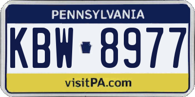 PA license plate KBW8977