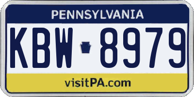 PA license plate KBW8979