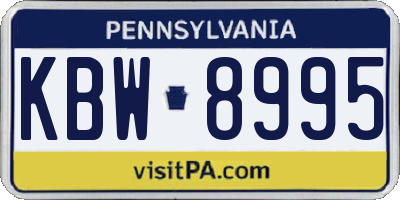 PA license plate KBW8995
