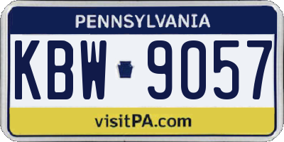 PA license plate KBW9057