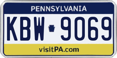 PA license plate KBW9069
