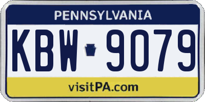 PA license plate KBW9079