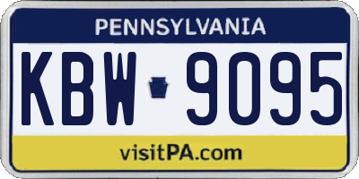 PA license plate KBW9095