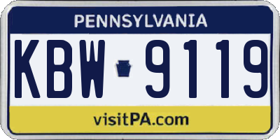 PA license plate KBW9119