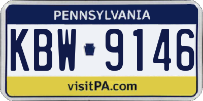 PA license plate KBW9146