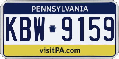 PA license plate KBW9159