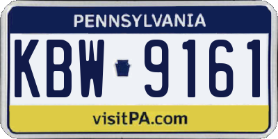 PA license plate KBW9161