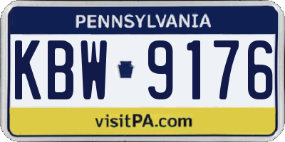 PA license plate KBW9176