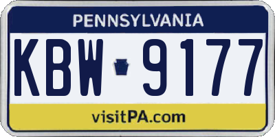 PA license plate KBW9177