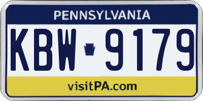 PA license plate KBW9179