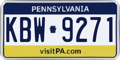 PA license plate KBW9271