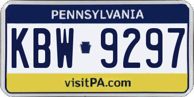 PA license plate KBW9297