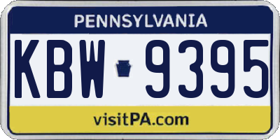 PA license plate KBW9395