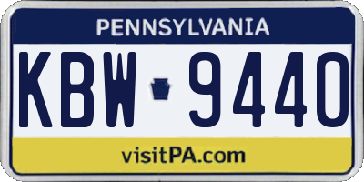 PA license plate KBW9440