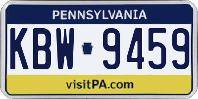 PA license plate KBW9459