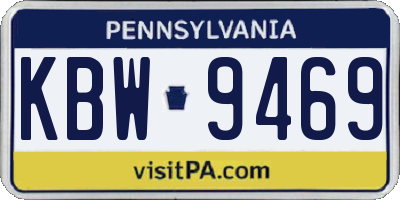PA license plate KBW9469