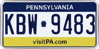 PA license plate KBW9483