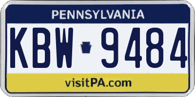 PA license plate KBW9484
