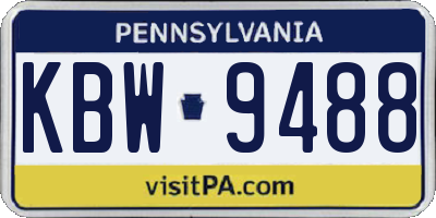 PA license plate KBW9488