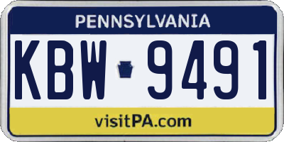 PA license plate KBW9491