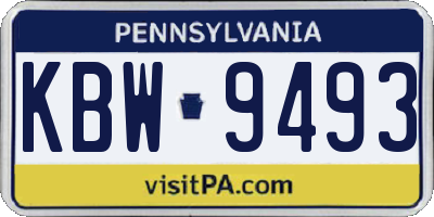 PA license plate KBW9493