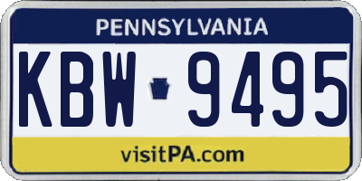 PA license plate KBW9495